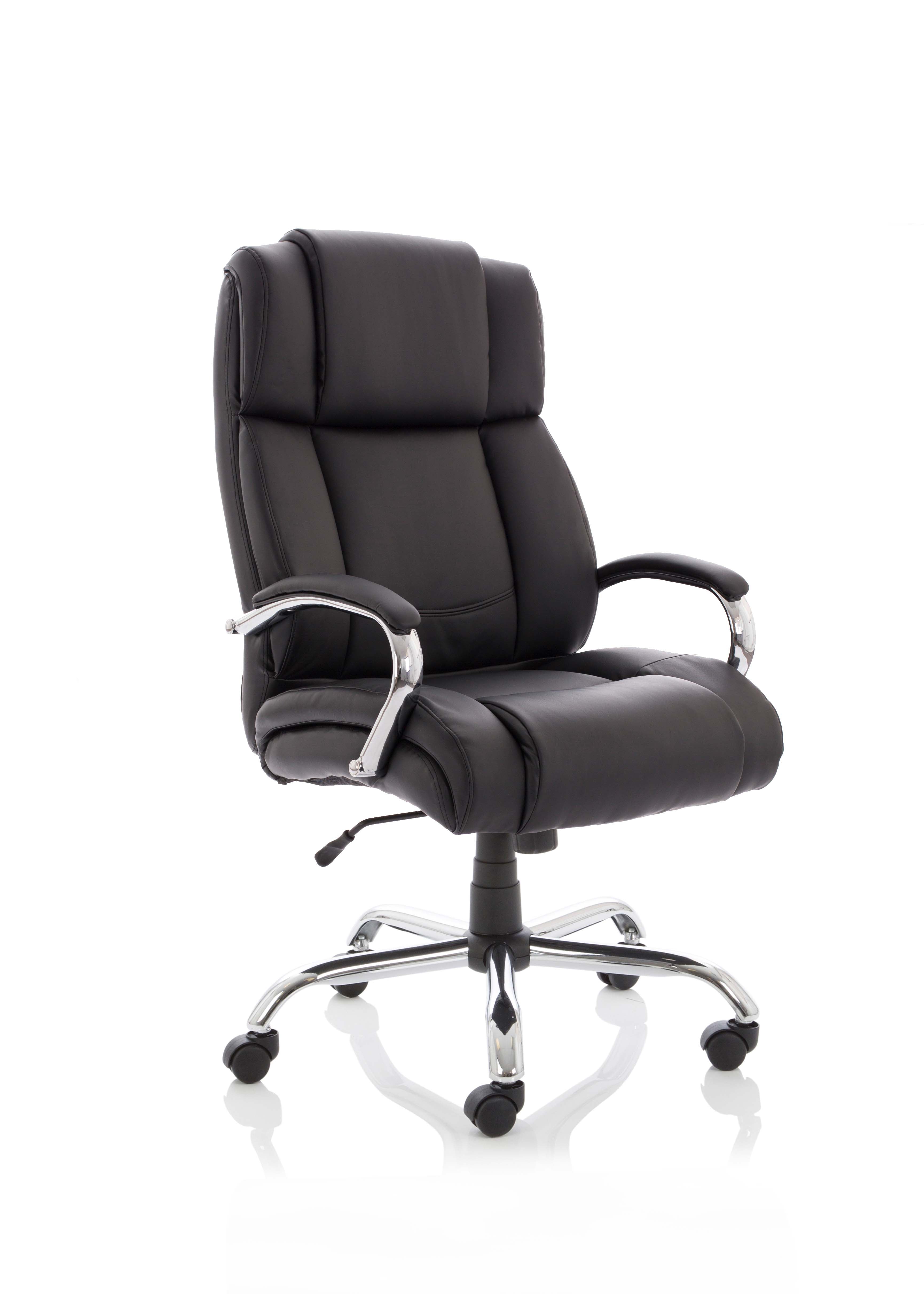 Providers Of Texas High Back Heavy Duty Executive Black Bonded Leather Office Chair with Fixed Chrome Arms UK