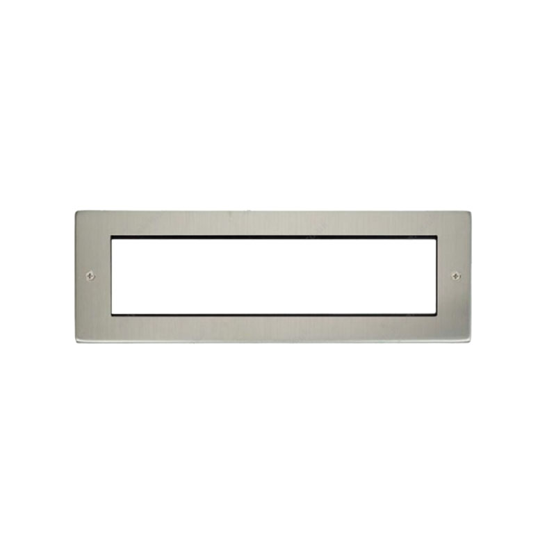 Click New Media Stainless Steel 8 Module Small Unfurnished Front Plate With York