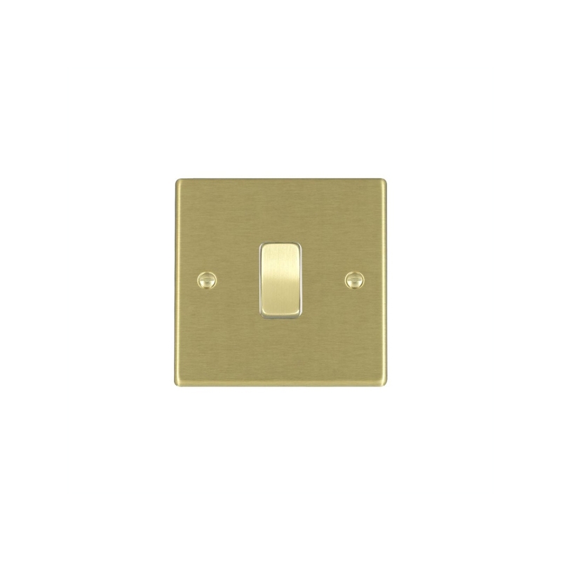 Hamilton Hartland 1 Gang 2 Way Rocker Switch Satin Brass/White Insert