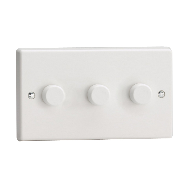 Varilight V-Pro 3 Gang LED Dimmer Switch White PVC