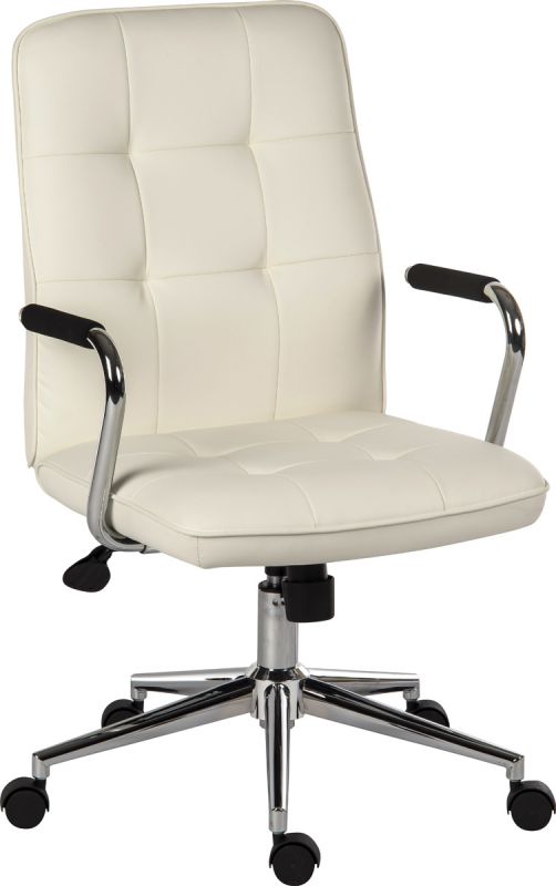 Specialising In Contemporary White Leather Office Chair - PIANO North Yourkshire