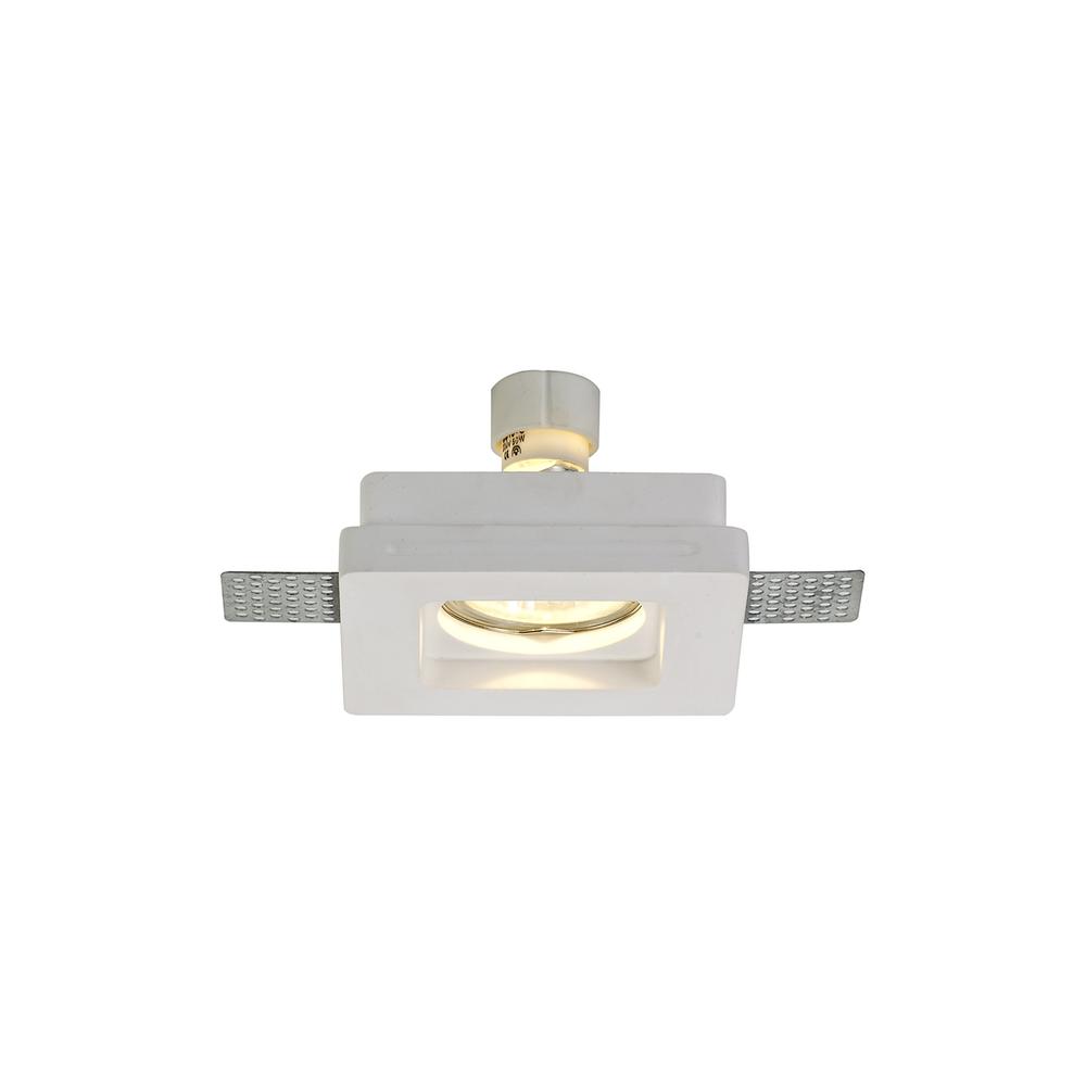 Luxuria Nadia Square Stepped Recessed Spotlight 1xGU10 White Paintable Gypsum