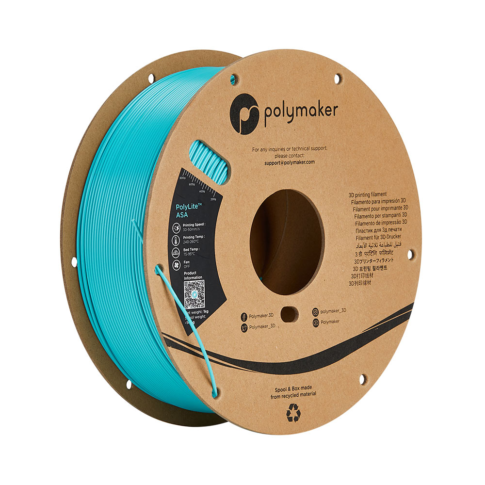 PolyMaker PolyLite Teal ASA 1.75mm 1Kg 3D Printing filament