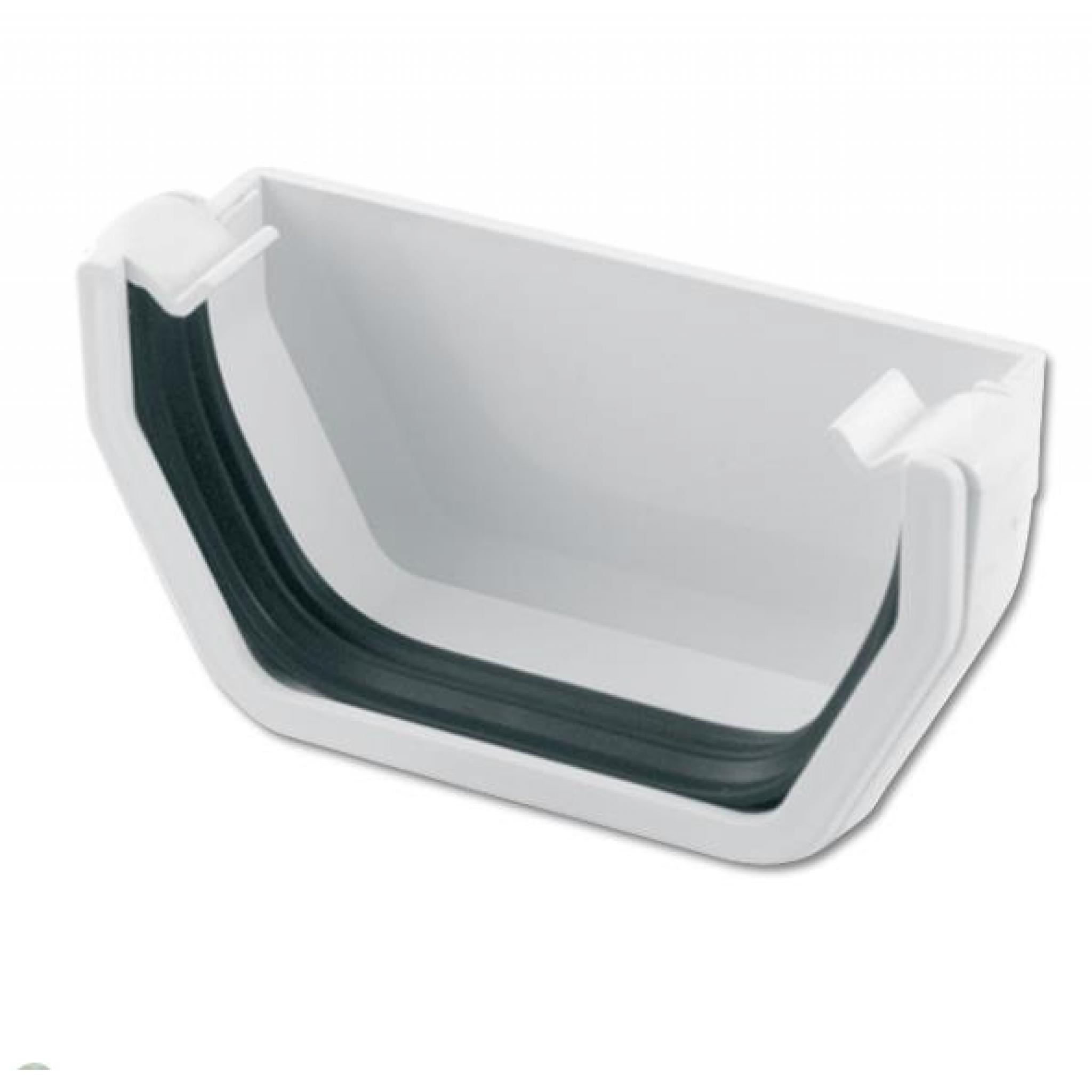 White Square External Gutter Stop End