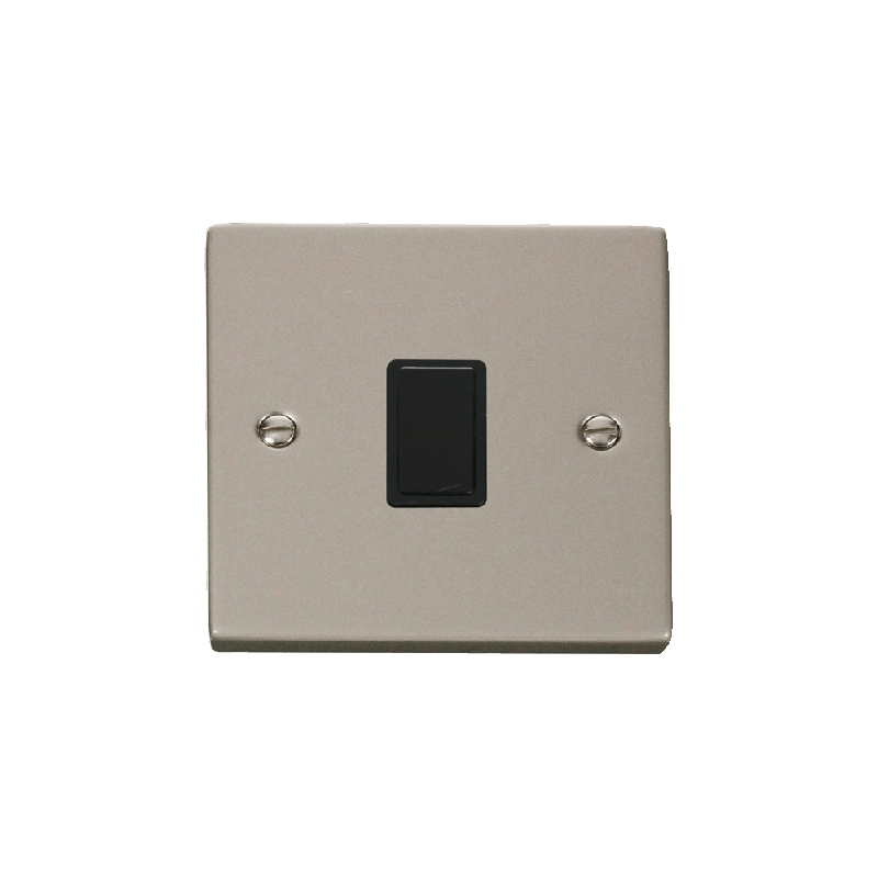 Click Deco 20A 1 Gang DP Switch Pearl Nickel Insert Black