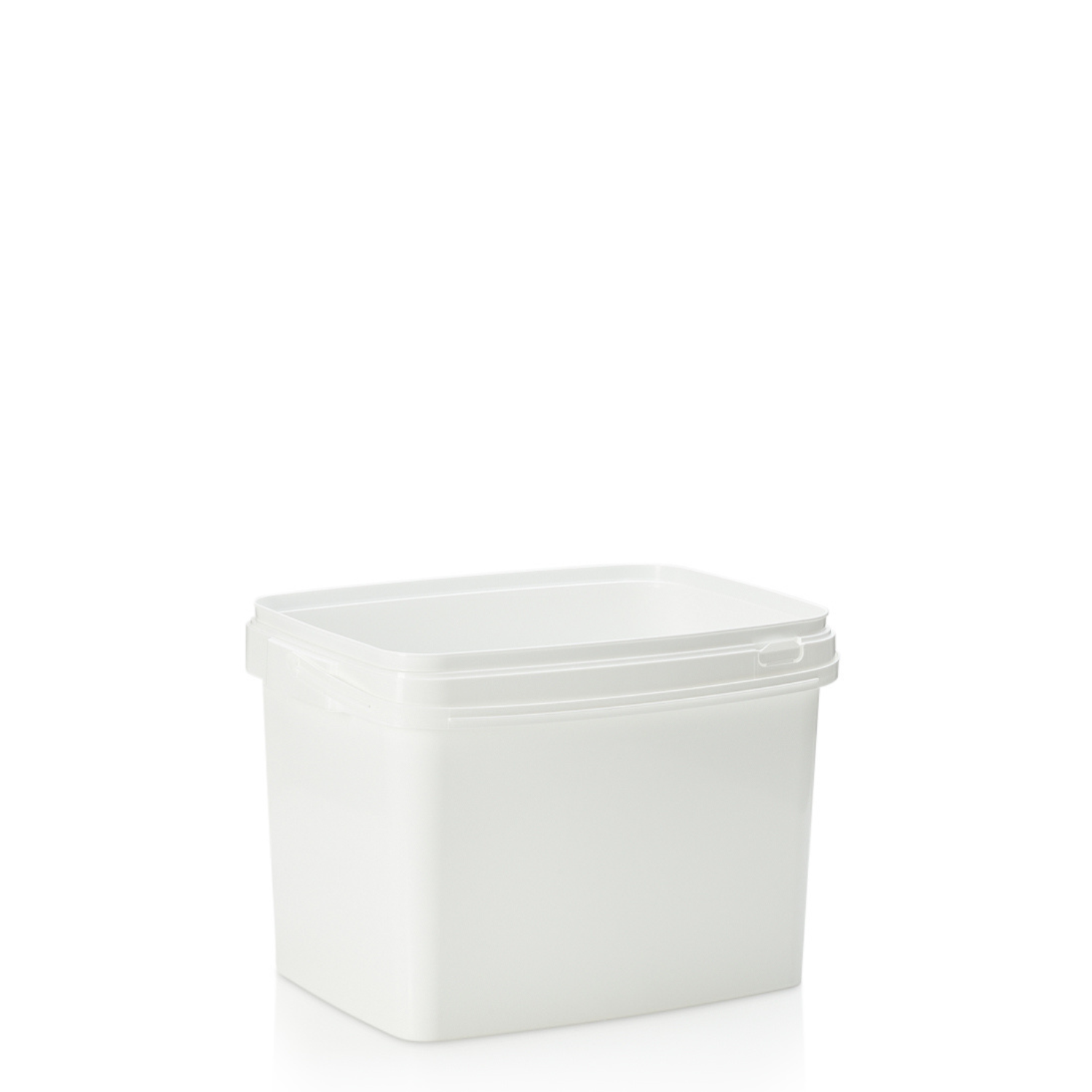 20ltr White PP Rectangular Tamper Evident Pail with Plastic Handle