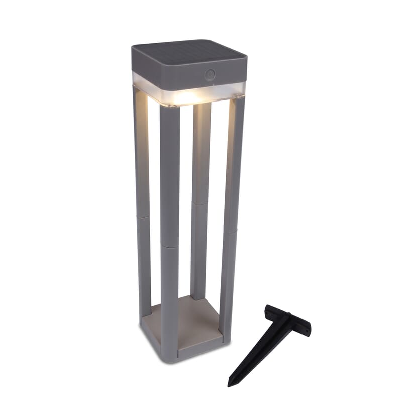 Lutec Table Cube (Solar)Portable Solar Light Silver Integrated LED IP44