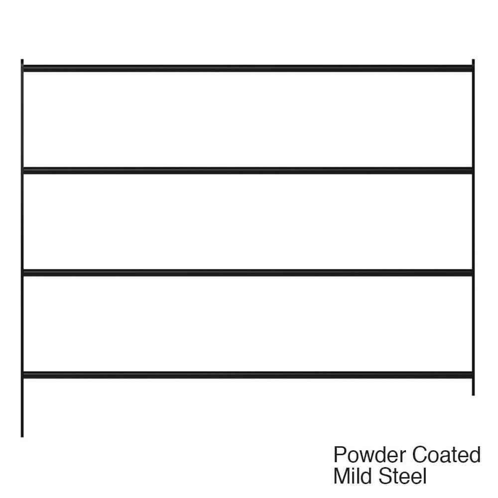 Parkland Fence Panel 1.0m High x 1.2m W Mild Steel Coated Black - Not HDG