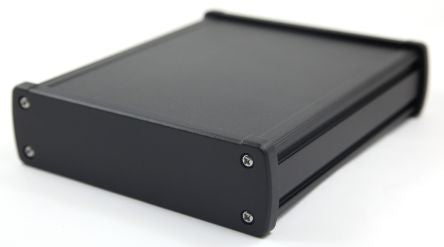 UK Suppliers Of 120 X 84 X 44mm Extruded Aluminium IP65 Anodised Enclosure With Metal End Plate