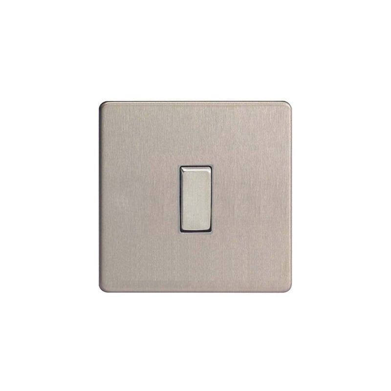 Varilight Screw Less Flat Plate 1G Intermediate Brushed Steel