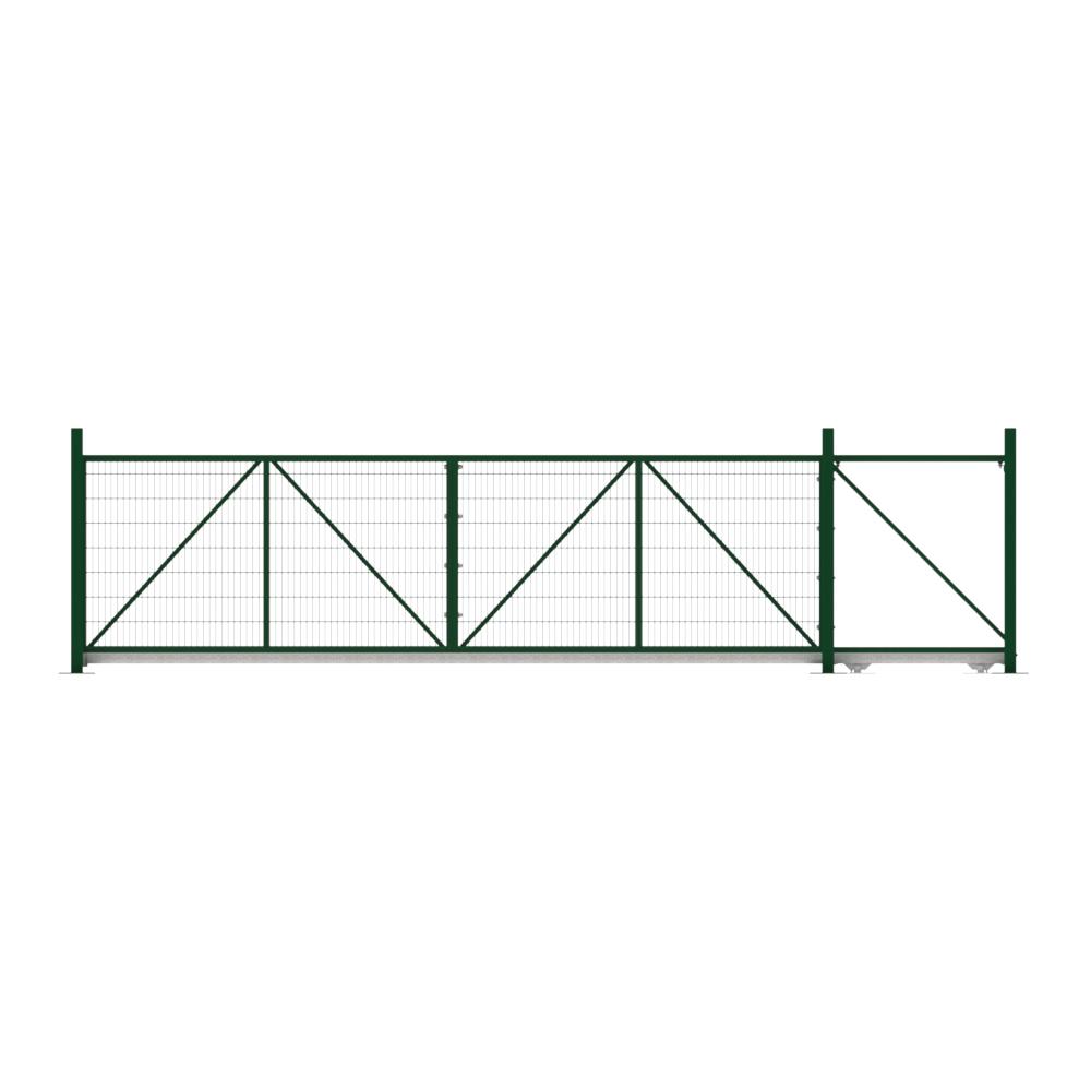Cantilever Sliding Mesh Gate - 1.8H x 6mGreen With Track & Accessories - RH Open