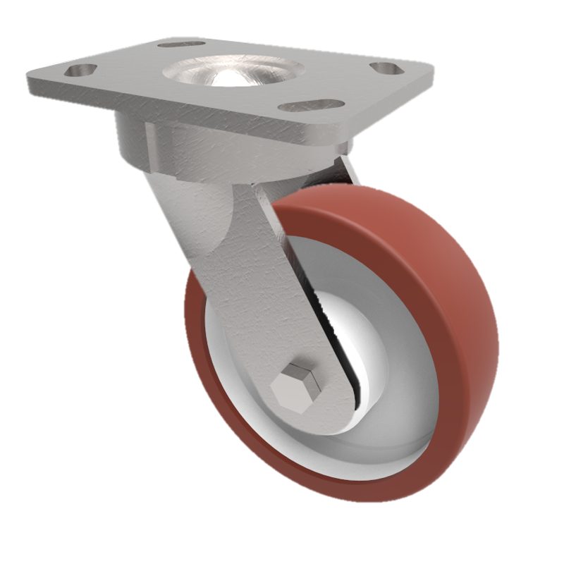 Polyurethane Nylon Plate Swivel Castor 125mm 500kg Load