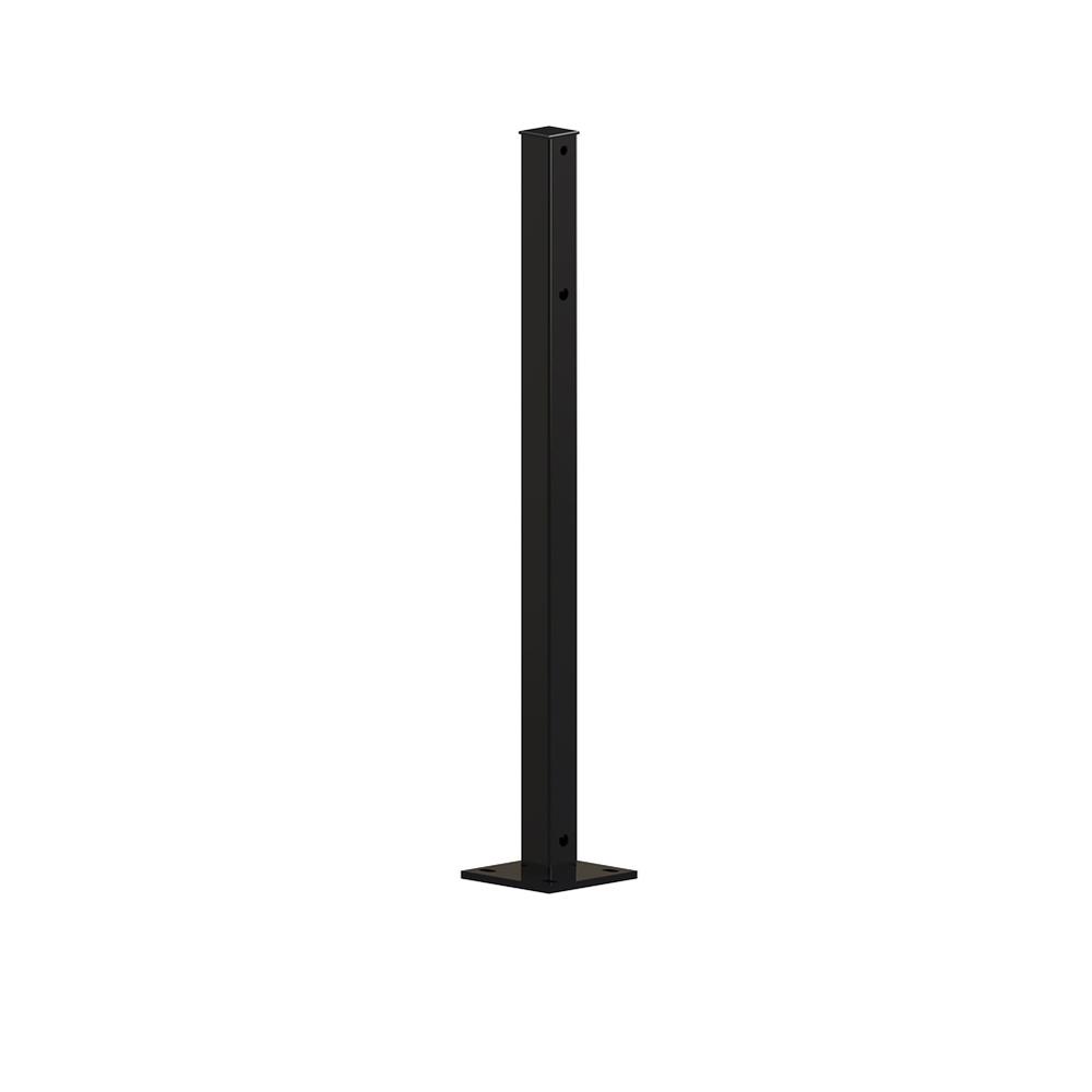 Fence Post For 1800mm PanelBolt Down-60mm Box section-HDG+PPC Blk