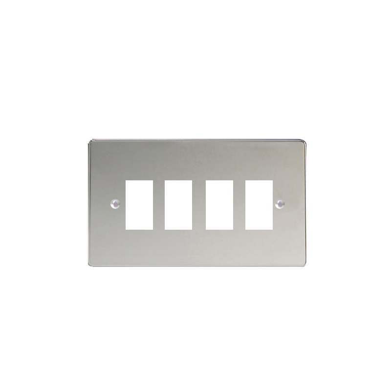 Varilight Power Grid Plates (1-12 Gang) Polished Chrome 4 Gang