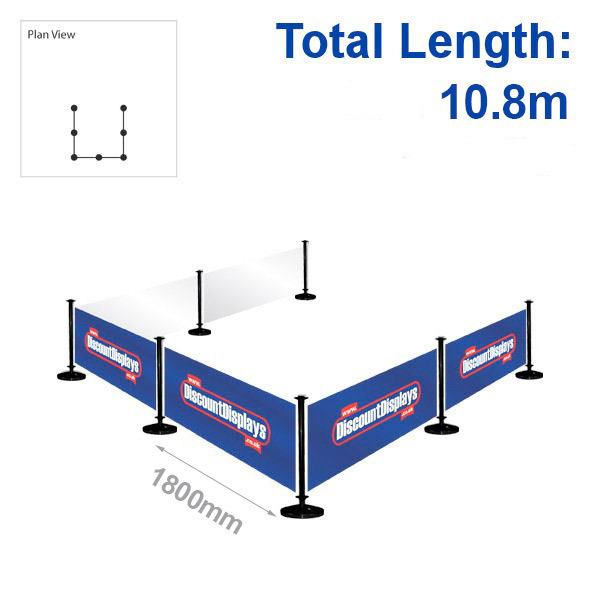 Black 10.8m Standard Cafe Barrier Kit