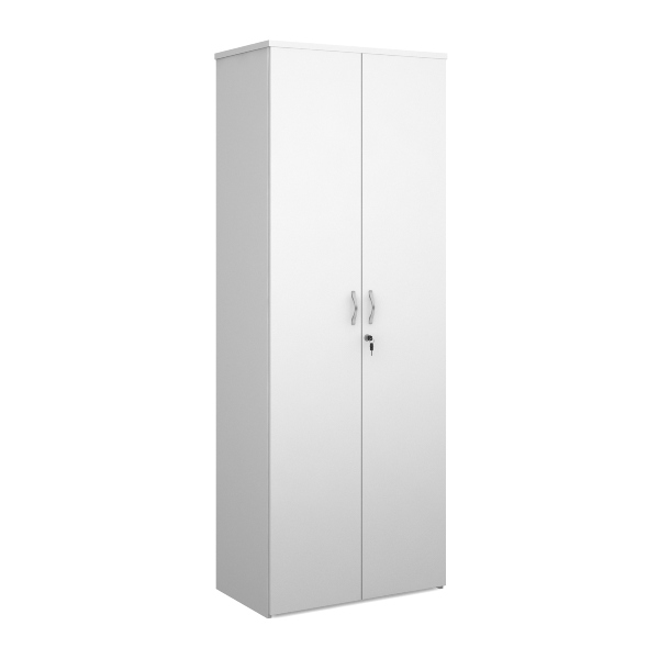 Universal Double Door Cupboard with 5 Shelves - White