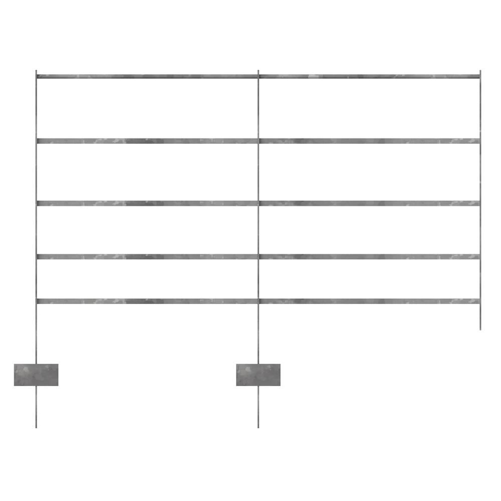 Estate Fencing Panel 1.2m High x 2m WideGalvanised Mild Steel