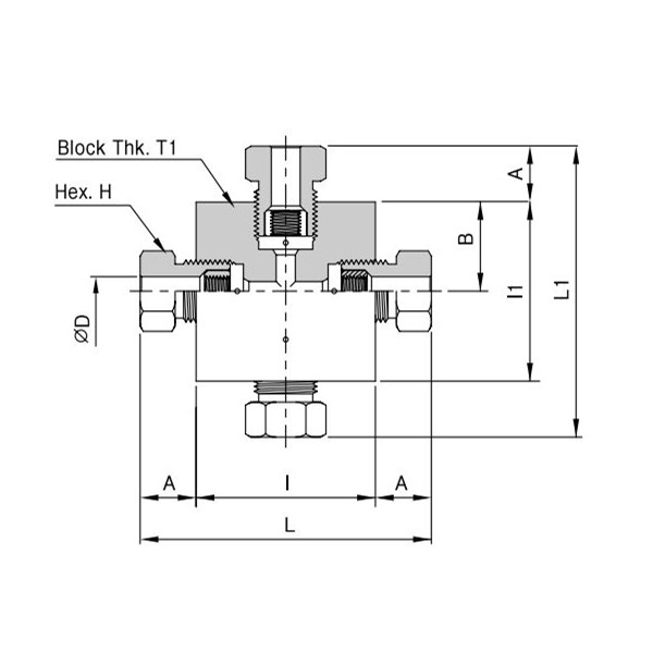 1/4" 30000 PSI Cross 316 Stainless Steel Sour Gas Service Fitting