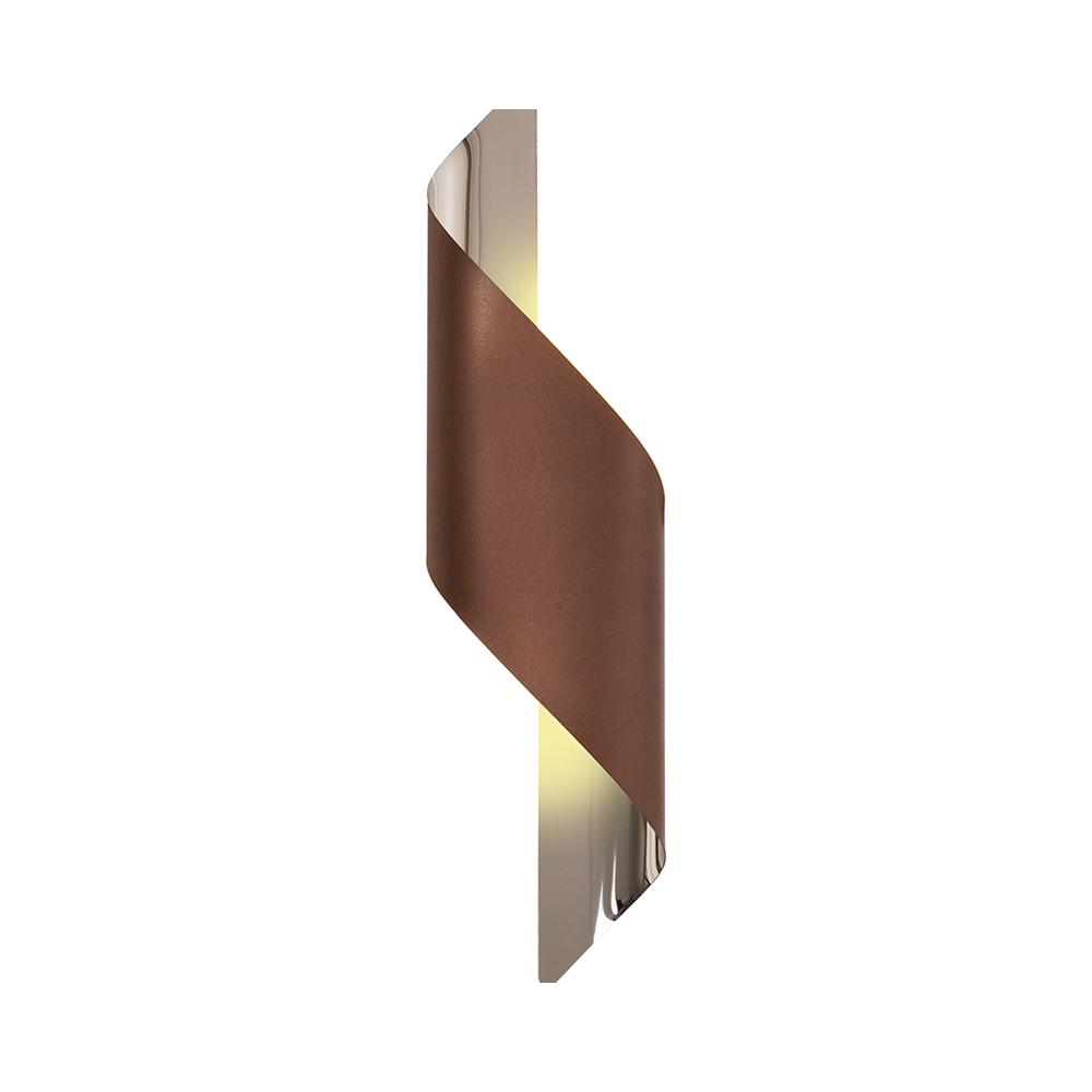 Luxuria Radianta Wall Light Large 1x8W LED 3000K 640lm Satin Brown/Polished Chrome