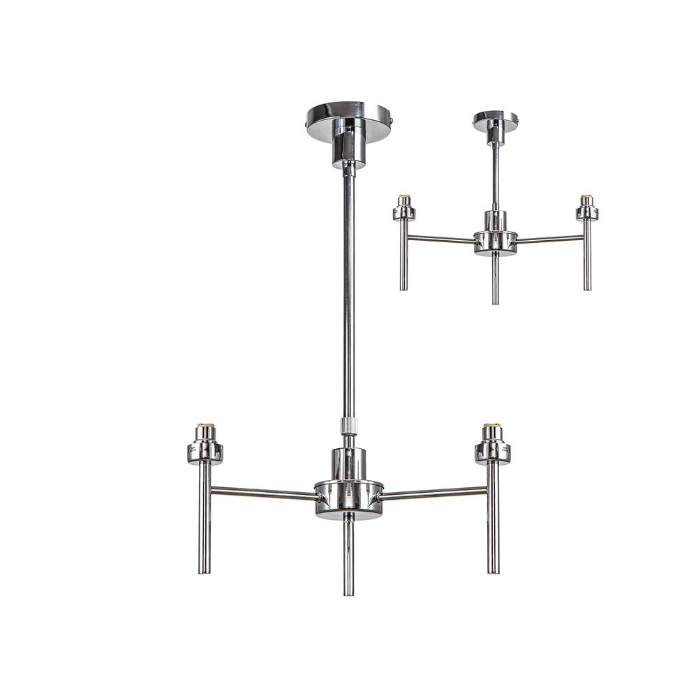 Luxuria Apex 40cm Polished Chrome 3 Light G9 Universal Telescopic/Semi Flush