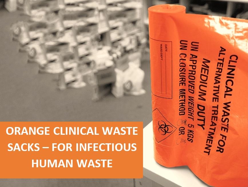 Orange Clinical Waste Sacks