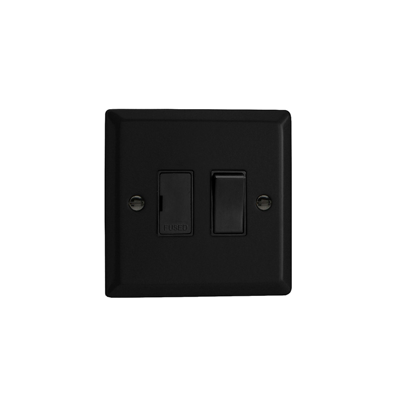 Varilight Urban 13A Switched Fused Spur Matt Black (Standard Plate)