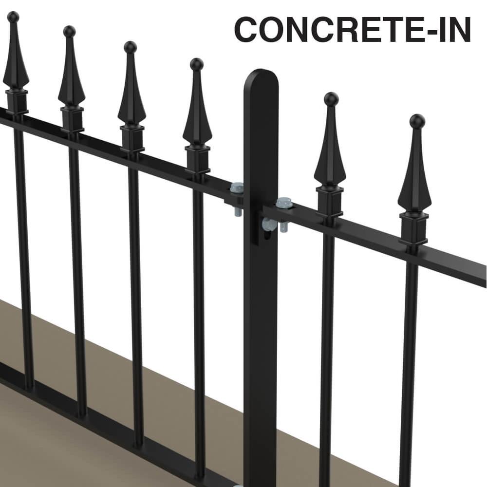 500mm Forest Railhead  Concrete In FenceWith 12mm Bars - Black Powder Coated