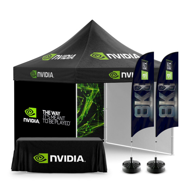 Deluxe Gazebo Kit - Custom Printed Canopy Tent, Walls, Flags, and Tablecloth