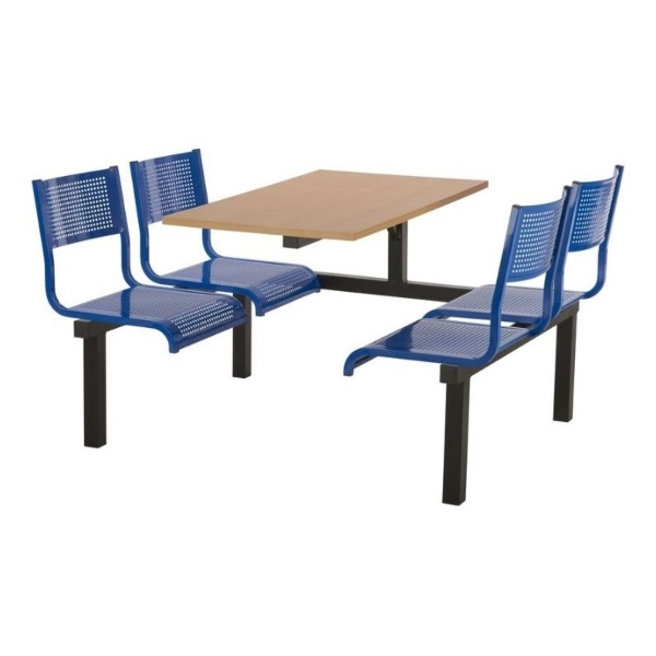 CU93 - 4-Seater Barrett Canteen Unit - 1 Way Access, Blue, Beech