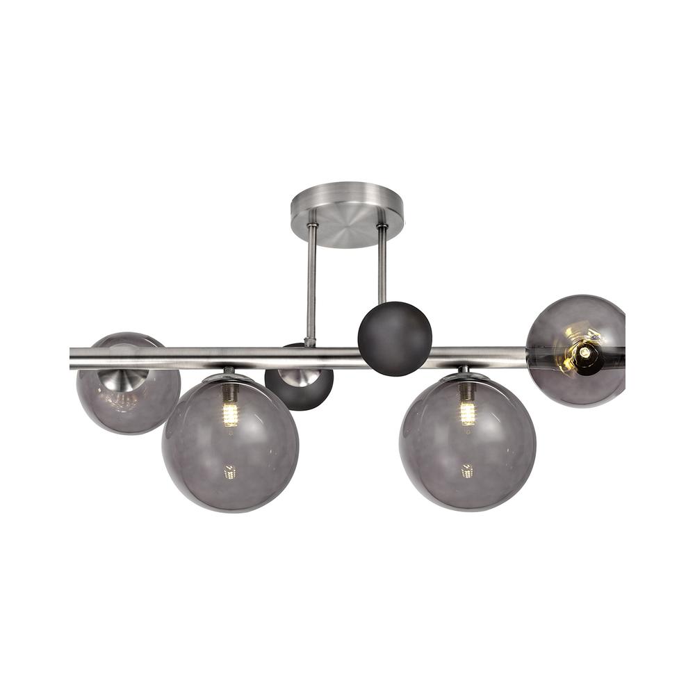 Luxuria Mateo Semi Flush Ceiling Light 4xG9 Polished Chrome Smoked Glass