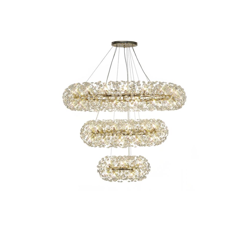 Luxuria Paramount 140cm 3 Tier 60cm + 1m + 1.4m Pendant Light G9 French Gold/Crystal