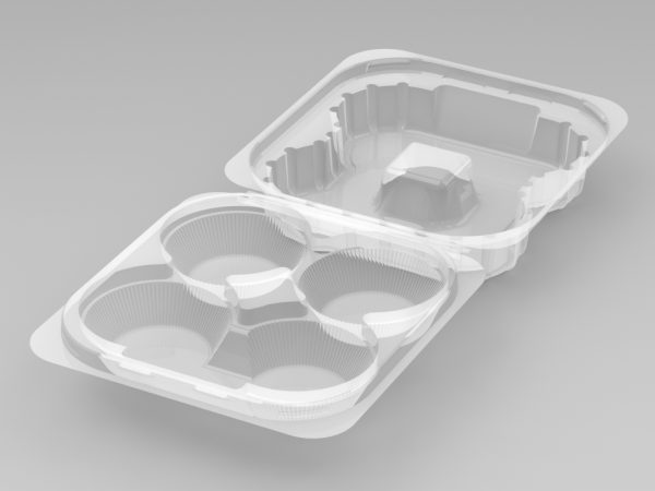 4 Cavity Tart Hinge Lid Tray