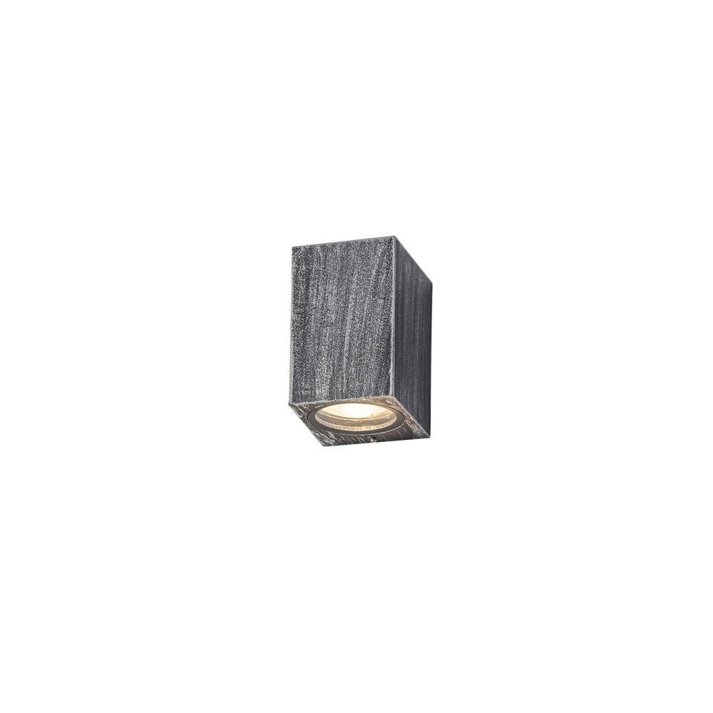 Luxuria Horta Rectangle Wall Light 1xGU10 IP54 Black/Silver