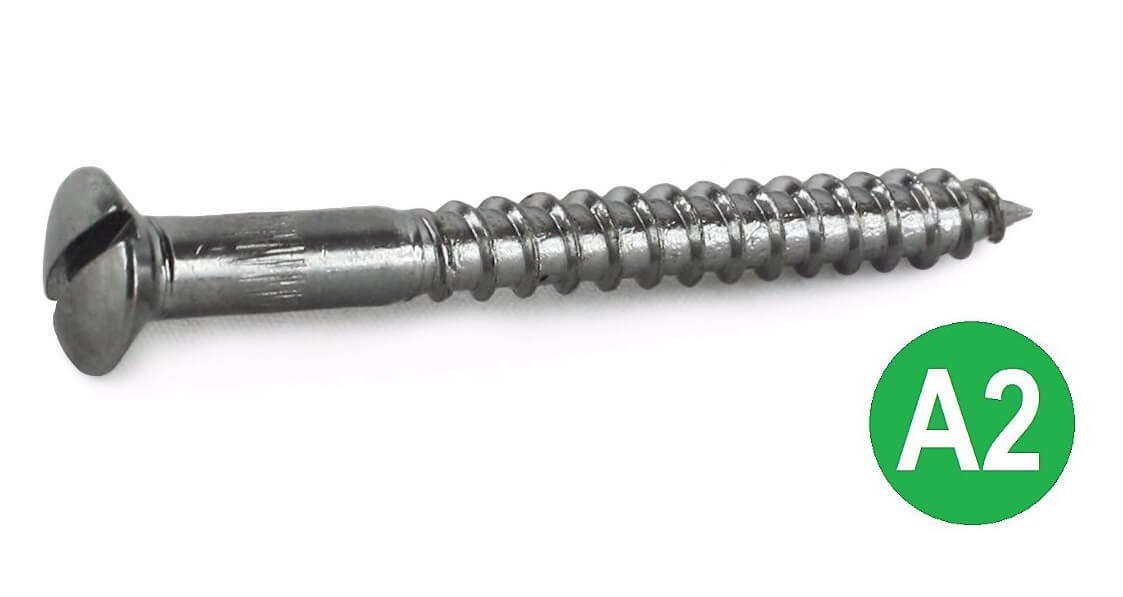 6g x 1'' A2 Slot Raised CSK Woodscrew