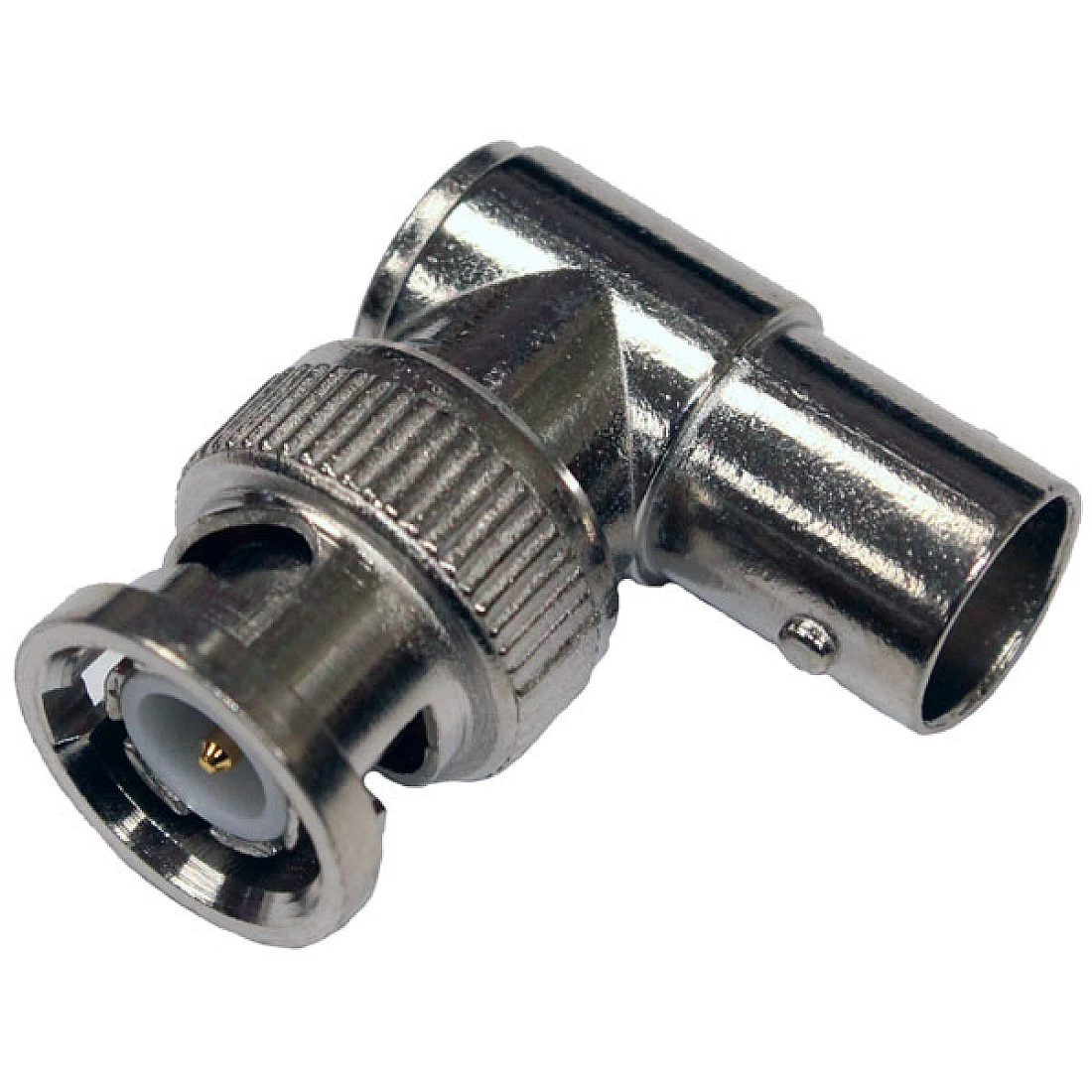 BNC Right Angle Plug to Jack Adaptor 50 Ohm