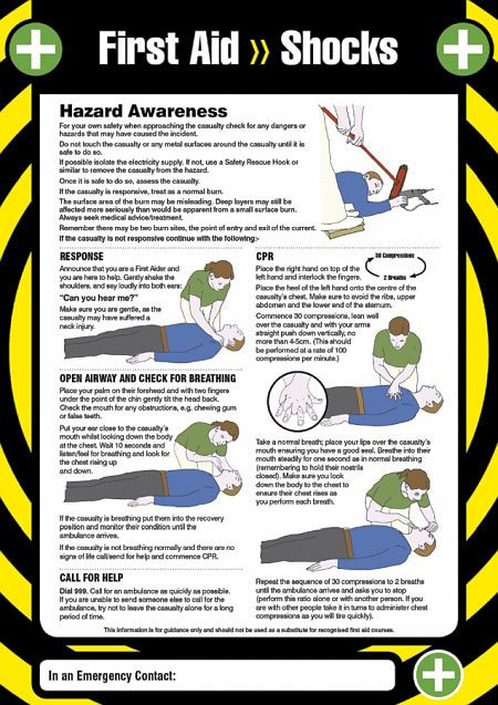 First aid shocks 420x594mm poster