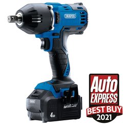 Draper D20 20V Brushless Mid-torque impact wrench 1/2", 2 X Batteries & Charger, 400NM