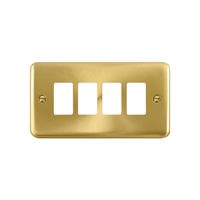 Click GridPro Deco Plus 4 Gang Frontplate Satin Brass