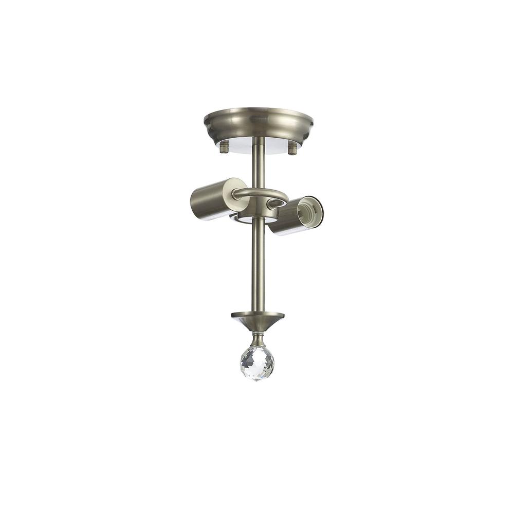 Luxuria Sirius 16.8cm Semi Flush Ceiling Light (FRAME ONLY) 2xE27 Satin Nickel