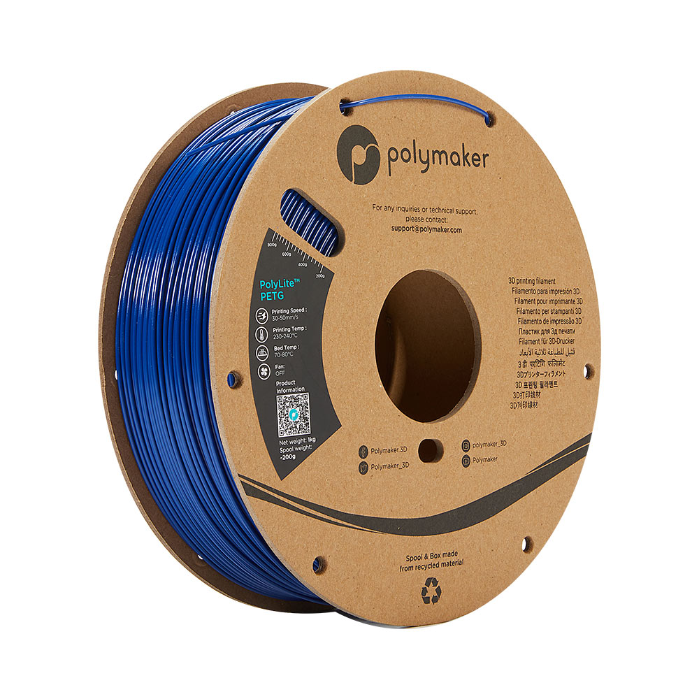 PolyMaker PolyLite PETG 1.75mm Blue 3D Printing filament 1Kg