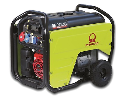 Pramac S8000-230v +CONN+AVR+RCD Electric Start Long Run Petrol Generator