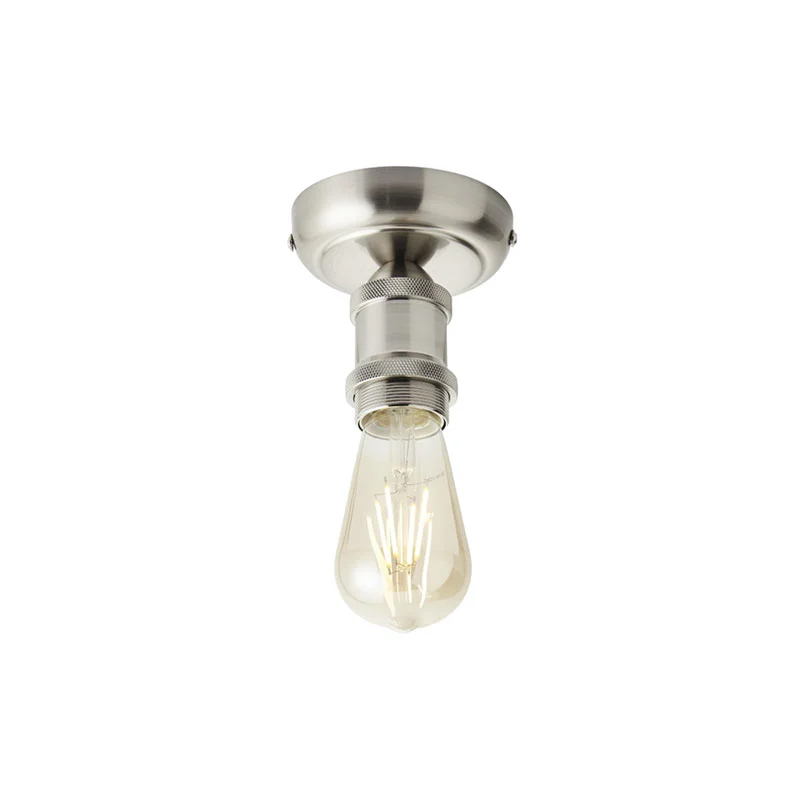 Forum Padua Large E27 Flush Lamp Holder Satin Nickel