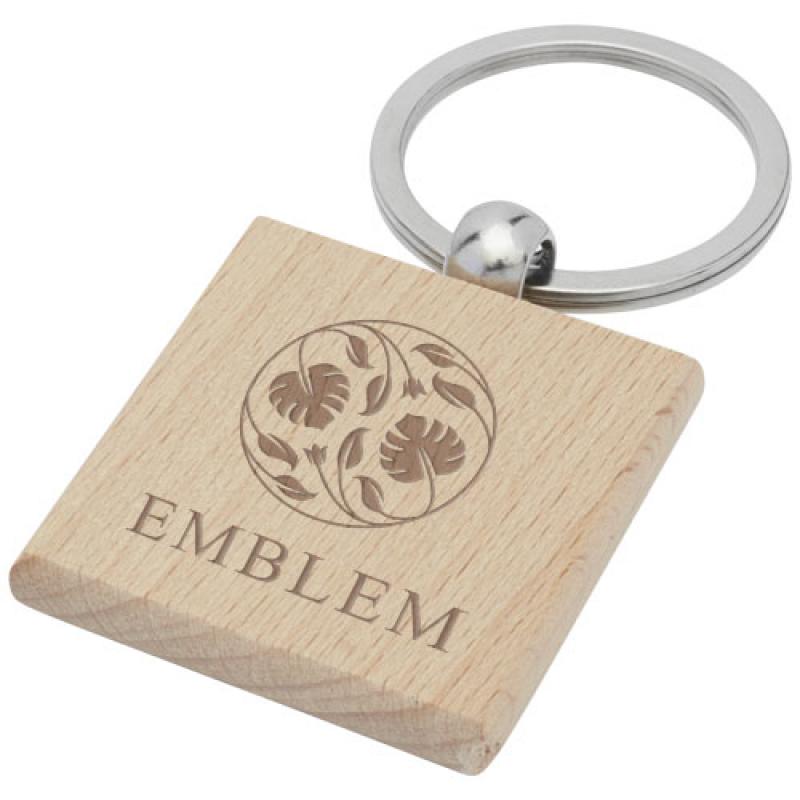 Gioia beech wood squared keychain