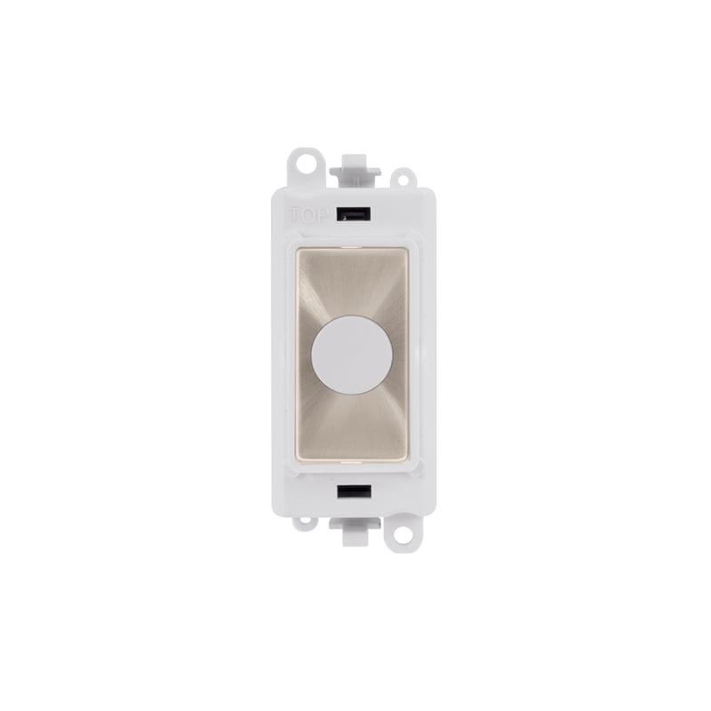 Click 20AX Brushed Stainless 20A Flex Outlet Module Insert Polar White