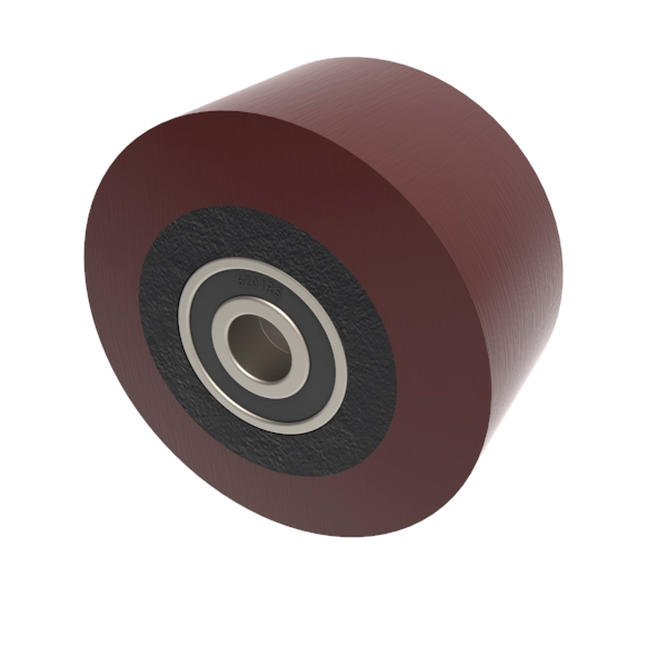 Polyurethane Cast Iron 75mm Ball Bearing Wheel 300kg Load