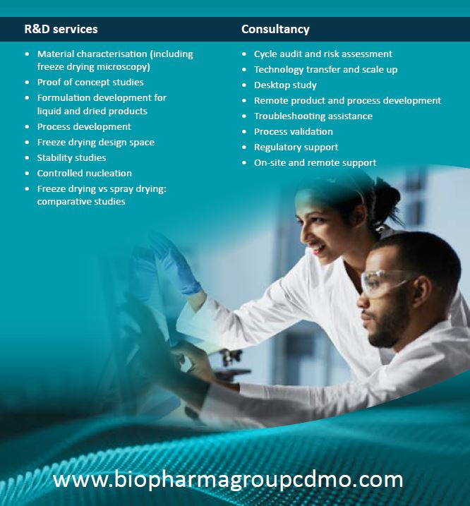 Overview Brochure - Pharmaceutical Services & Solutions From Lyo R&D Through to GMP Clinical Manufacture