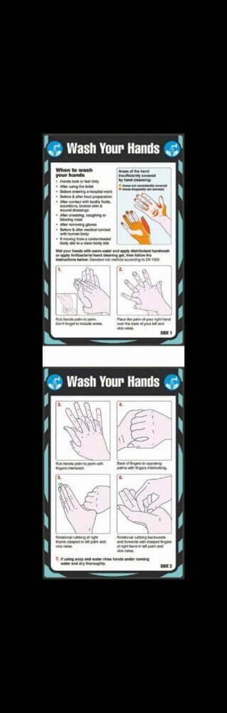 Wash your hands 80x120mm pocket guide