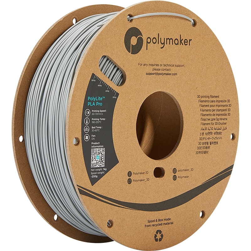 PolyMaker PolyLite PLA Pro 1.75mm Grey 3D printer filament 1Kg