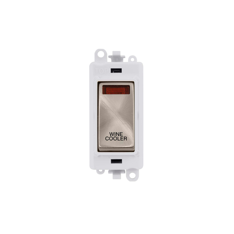 Click GridPro 20AX Brushed Stainless DP Switch Module with Neon Wine Cooler Insert Polar White