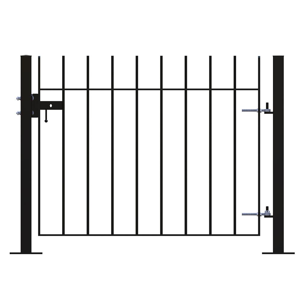 Single Leaf Gate 12 x 1200mmBolt Down - HDG + PPC Black